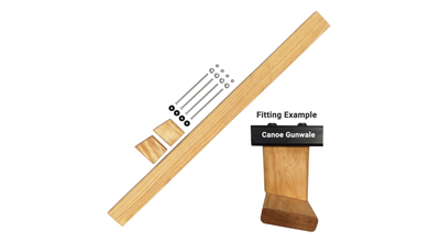 Wooden Oiled Open Canoe Kneeling Thwart For Enigma Canoes Including Dropper Hanging Kit