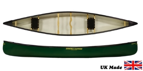 The Enigma Canoes Prospector 16 Open Canoe perfect for a range of waters and perfect for solo on tandem paddling