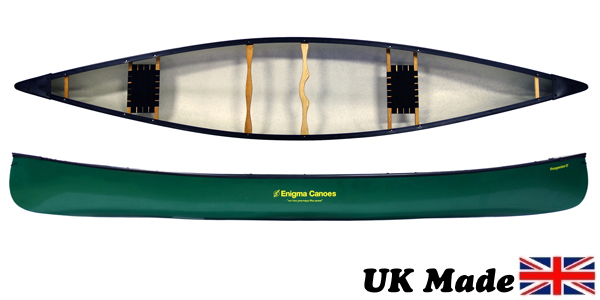 Enigma Canoes Prospector 17 tandem open canoe the most versatile canoe hull shape on the market, perfect for solo or tandem paddling